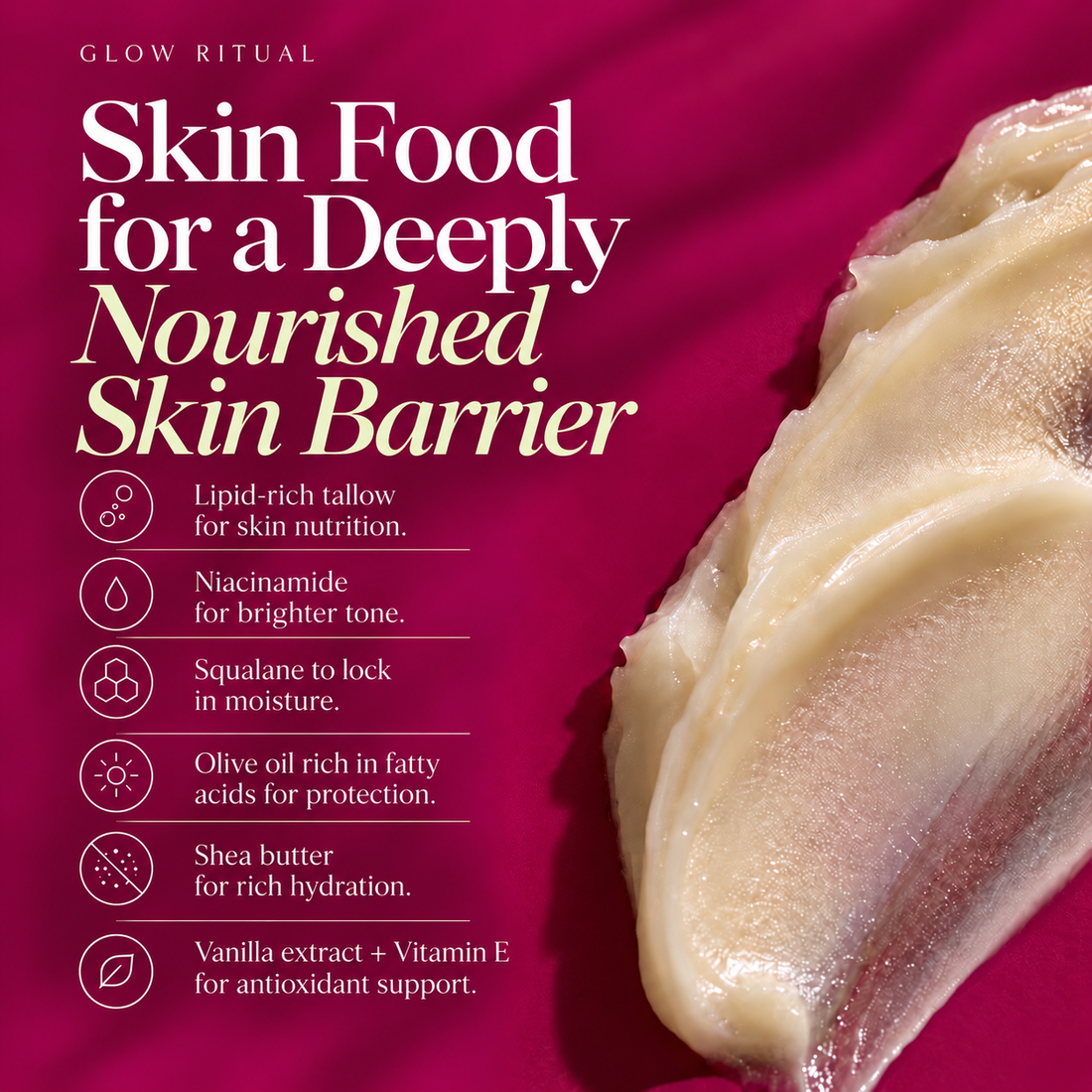 Skin food for a deeply nourished skin barrier