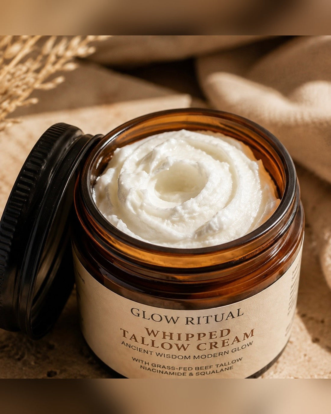 Glow Ritual whipped tallow face cream jar