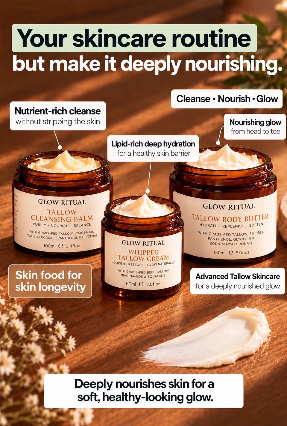 Glow Ritual cleanse, nourish and glow routine