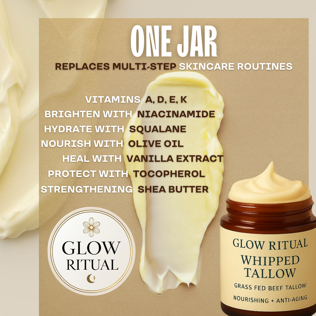 Glow Ritual Whipped Tallow Nourishing Anti-Aging Skin Food - Minimalist Luxury Skincare — One Jar. Endless Glow.