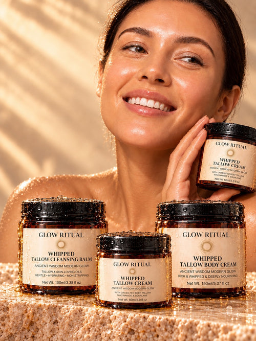 The Complete Ritual: Cleansing Balm, Cream + Body Cream – Grass-Fed Tallow • 4% Niacinamide • Squalane • Shea • Jojoba Oil (Pre-order)