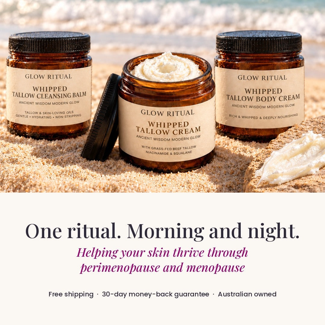 One ritual, morning and night - Glow Ritual Cleansing Balm, Face Cream and Body Cream